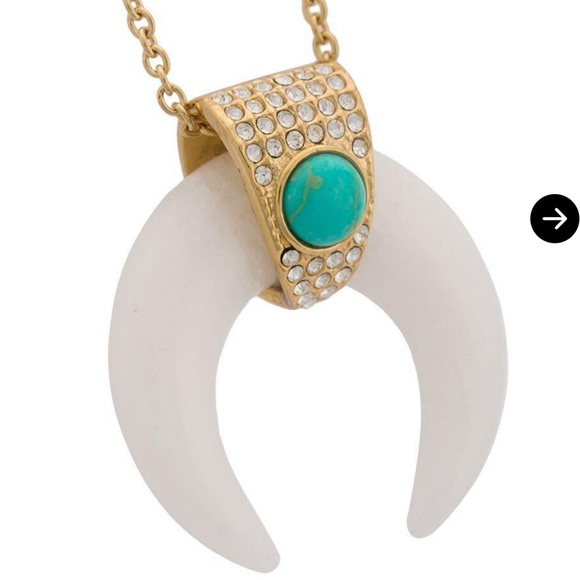 Nialaya Skyfall Gold Tiger Tooth Mother of Pearl & Bali Turquoise Necklace - Picture 1 of 5